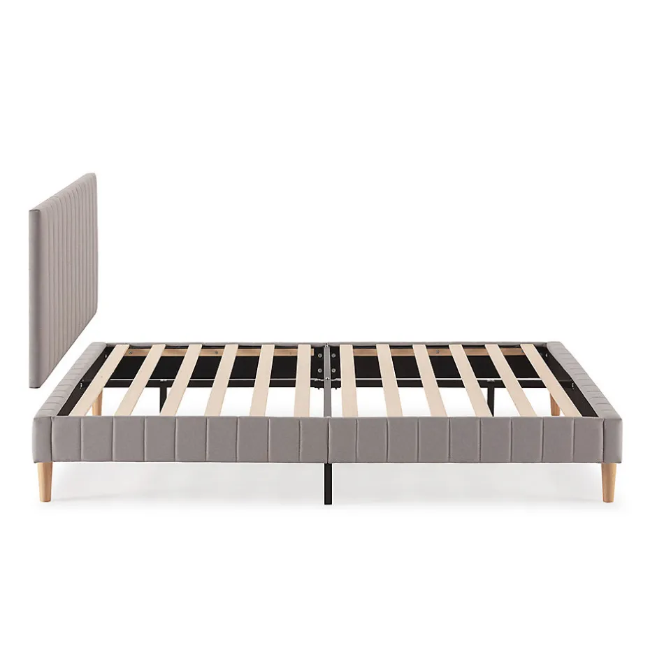 Vs Venta-Stock Sommier + tête de lit Eris 140x190 cm Gris clair