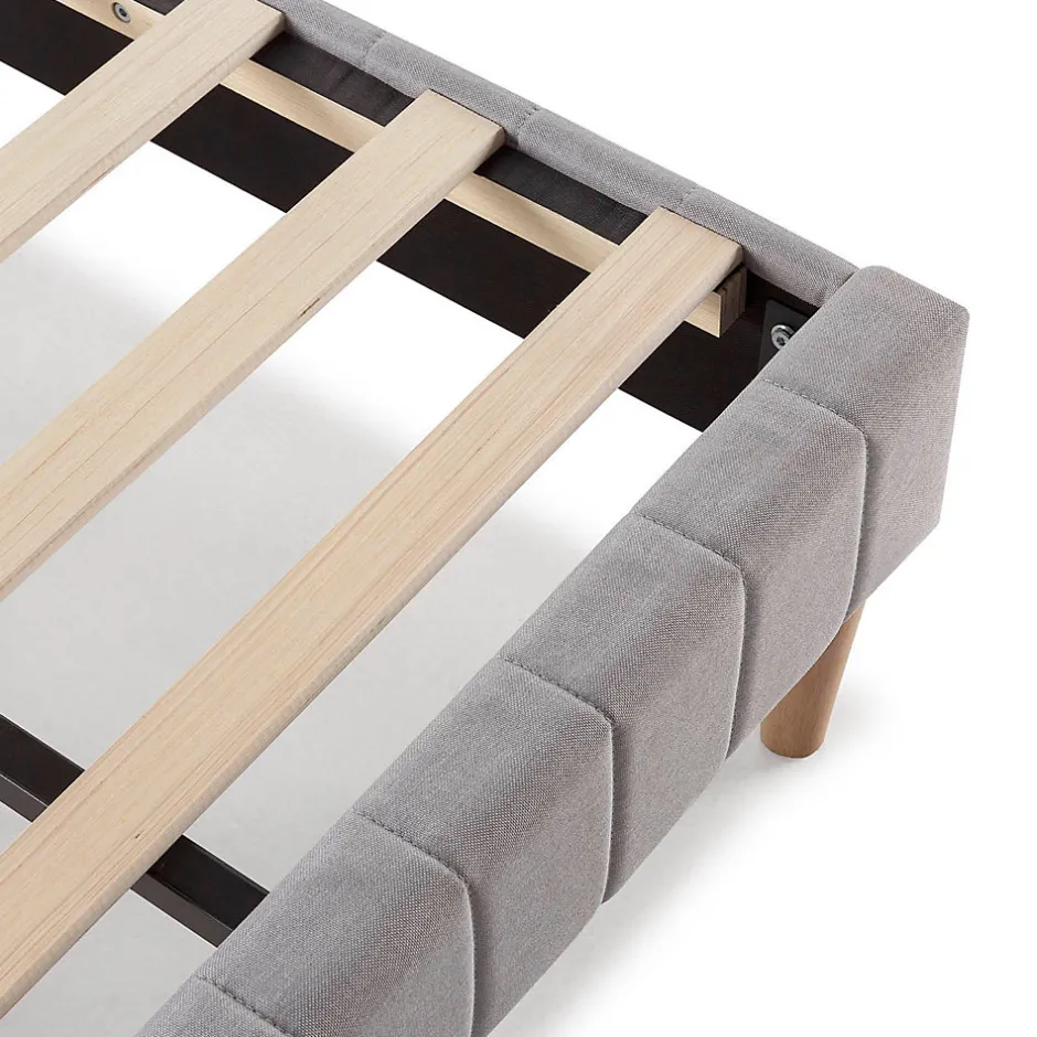 Vs Venta-Stock Sommier + tête de lit Eris 140x190 cm Gris clair