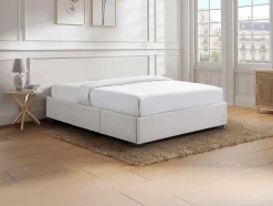 Vente-unique Sommier avec tiroirs 140 x 190 cm - Tissu beige - KOLANE de YSMÉE Best