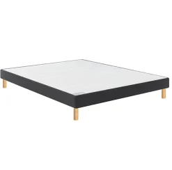 Bultex Sommier CONFORT FERME VIGOROSO DECO 200x200 Jersey Gris foncé Lattes