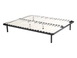Vente-unique Sommier cadre à lattes 180 x 200 cm - 2x19 lattes - Avec pieds - Noir - KALISTA de YSMÉE Discount