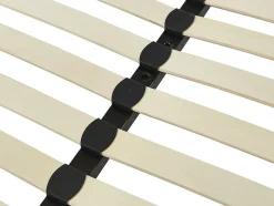 Vente-unique Sommier cadre à lattes 200 x 200 cm - 3x19 lattes - Sans pieds - Noir - KALISTA de YSMÉE