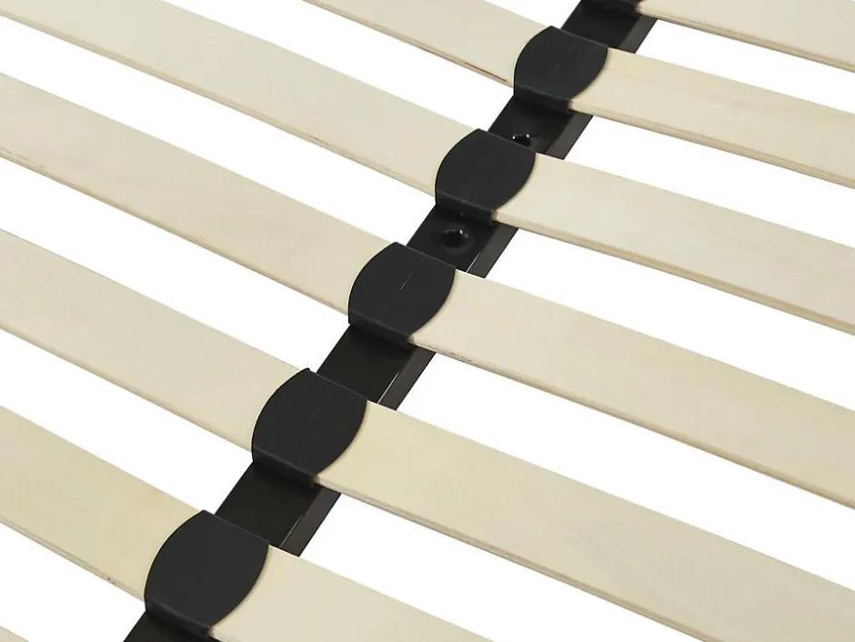 Vente-unique Sommier cadre à lattes 200 x 200 cm - 3x19 lattes - Sans pieds - Noir - KALISTA de YSMÉE