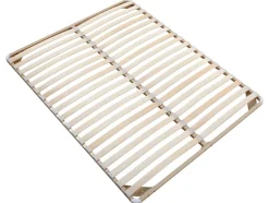 Vente-unique Sommier cadre à lattes 140 x 190 cm - 2x19 lattes - Sans pieds - Beige - KALISTA de YSMÉE