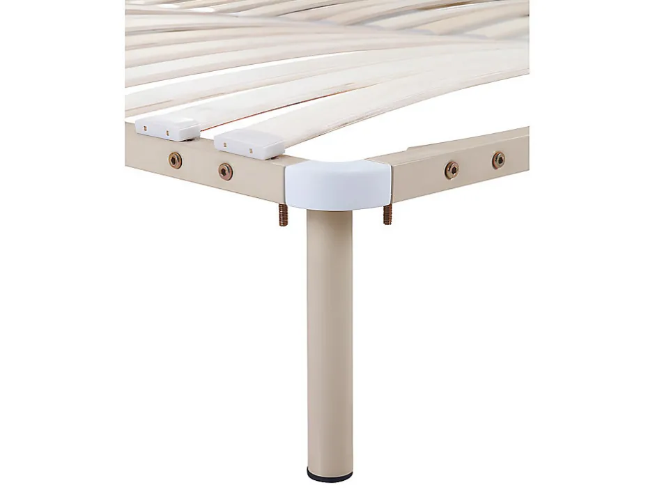 Vente-unique Sommier cadre à lattes 140 x 190 cm - 2x19 lattes avec pieds - Beige - KALISTA de YSMÉE