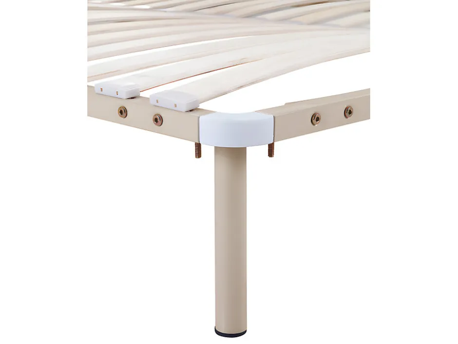 Vente-unique Sommier cadre à lattes 140 x 190 cm - 2x19 lattes avec pieds - Beige - KALISTA de YSMÉE
