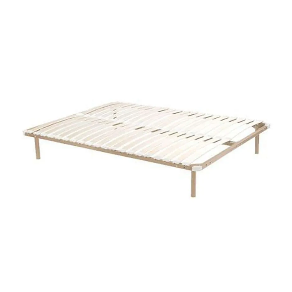 Vente-unique Sommier cadre à lattes 140 x 190 cm - 2x19 lattes avec pieds - Beige - KALISTA de YSMÉE