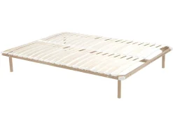 Vente-unique Sommier cadre à lattes 140 x 190 cm - 2x19 lattes avec pieds - Beige - KALISTA de YSMÉE