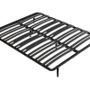 Vente-unique Sommier cadre à lattes 160 x 200 cm - 2 x 15 lattes - 3 zones soutien lombaire renforcé - Avec pied - Noir - CERRISI de YSMÉE