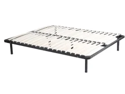 Vente-unique Sommier cadre à lattes 120 x 190 cm - 2x19 lattes - Avec pieds - Noir - KALISTA de YSMÉE Sale