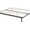 Vente-unique Sommier cadre à lattes 140 x 190 cm - 2x19 lattes - Avec pieds - Noir - KALISTA de YSMÉE