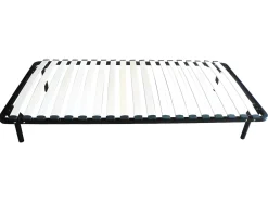 Vente-unique Sommier cadre à lattes 90 x 190 cm - 19 lattes - Avec pieds- Noir - KALISTA de YSMÉE New