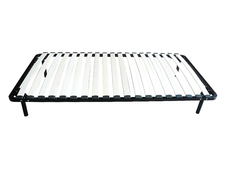 Vente-unique Sommier cadre à lattes 90 x 190 cm - 19 lattes - Avec pieds- Noir - KALISTA de YSMÉE New