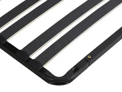 Vente-unique Sommier cadre à lattes 140 x 190 cm - 2 x 15 lattes - 3 zones soutien lombaire renforcé - Sans pied - Noir - CERRISI de YSMÉE