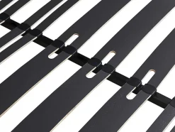 Vente-unique Sommier cadre à lattes 140 x 190 cm - 2 x 15 lattes - 3 zones soutien lombaire renforcé - Sans pied - Noir - CERRISI de YSMÉE