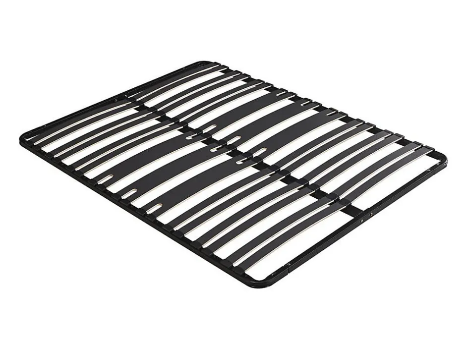 Vente-unique Sommier cadre à lattes 140 x 190 cm - 2 x 15 lattes - 3 zones soutien lombaire renforcé - Sans pied - Noir - CERRISI de YSMÉE