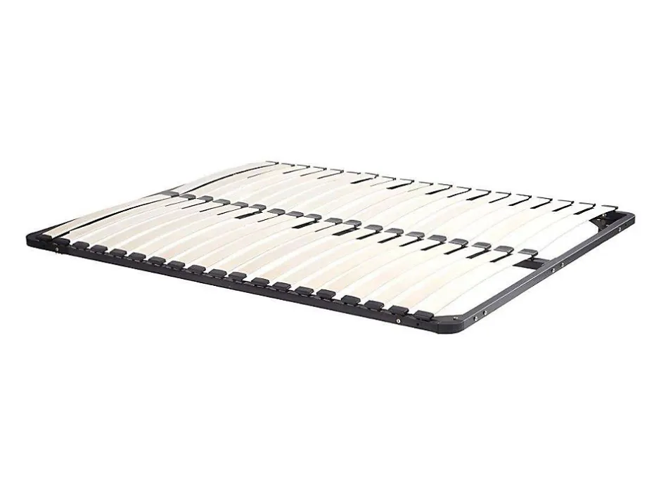 Vente-unique Sommier cadre à lattes 180 x 200 cm - 2x19 lattes - Sans pieds - Noir - KALISTA de YSMÉE
