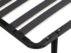 Vente-unique Sommier cadre à lattes 140 x 190 cm - 2 x 15 lattes - 3 zones soutien lombaire renforcé - Avec pied - Noir - CERRISI de YSMÉE