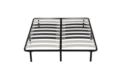 Literie Julien Sommier Cadre à lattes Metal 200x200 cm - 29 cm - Compatible avec Matelas Standard - 9 Larges Lattes de 12,5 cm - Metal Epaisseur