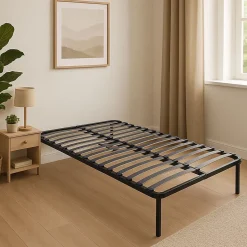 Literie Julien Sommier Cadre à lattes Renforcé 140x190 cm - Compatible avec tous matelas - Soutien réglable - 17 lattes en 9mm - Structure métal Clearance