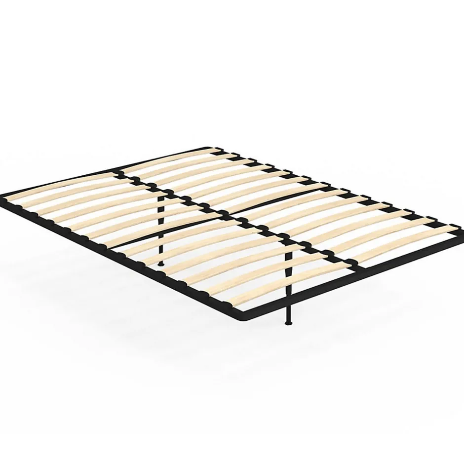 IDMarket Sommier cadre métal à lattes fixe 140 x 190 cm