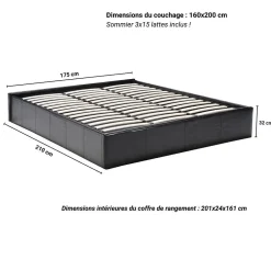 Weber Industries SOMMIER COFFRE 140 TORINO-1620-NOIR Discount