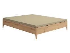 Vente-unique Sommier coffre 140 x 190 cm - Naturel clair - VEONA de YSMÉE Outlet