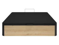 Vente-unique Sommier coffre 120 x 200 cm - Naturel clair et noir - NAMOSI de YSMÉE