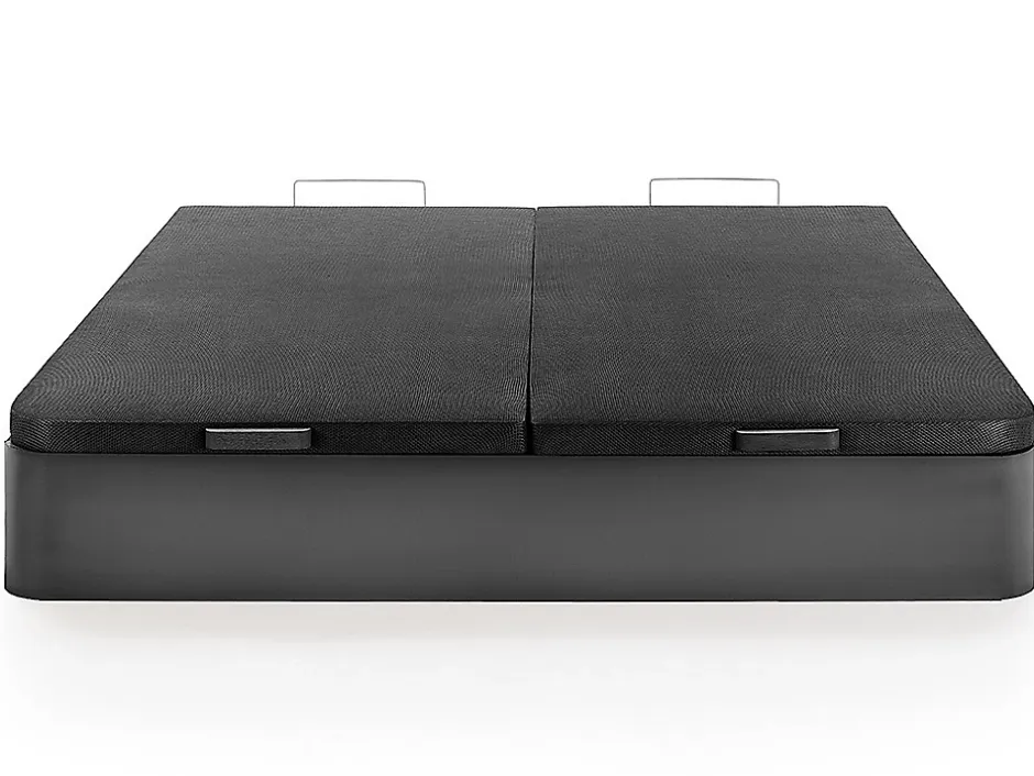 Vente-unique Sommier coffre 180 x 200 cm - Noir mat - HESTIA de YSMÉE