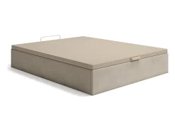 Vente-unique Sommier coffre 160 x 200 cm - Tissu beige - CENOVAS de YSMÉE