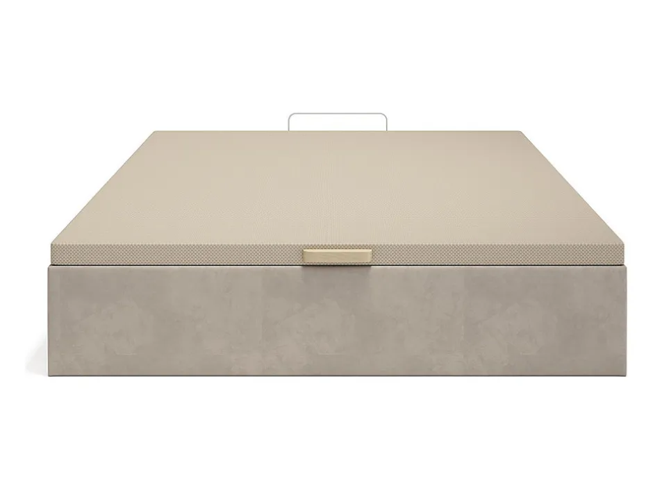 Vente-unique Sommier coffre 160 x 200 cm - Tissu beige - CENOVAS de YSMÉE