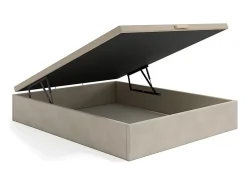 Vente-unique Sommier coffre 160 x 200 cm - Tissu beige - CENOVAS de YSMÉE