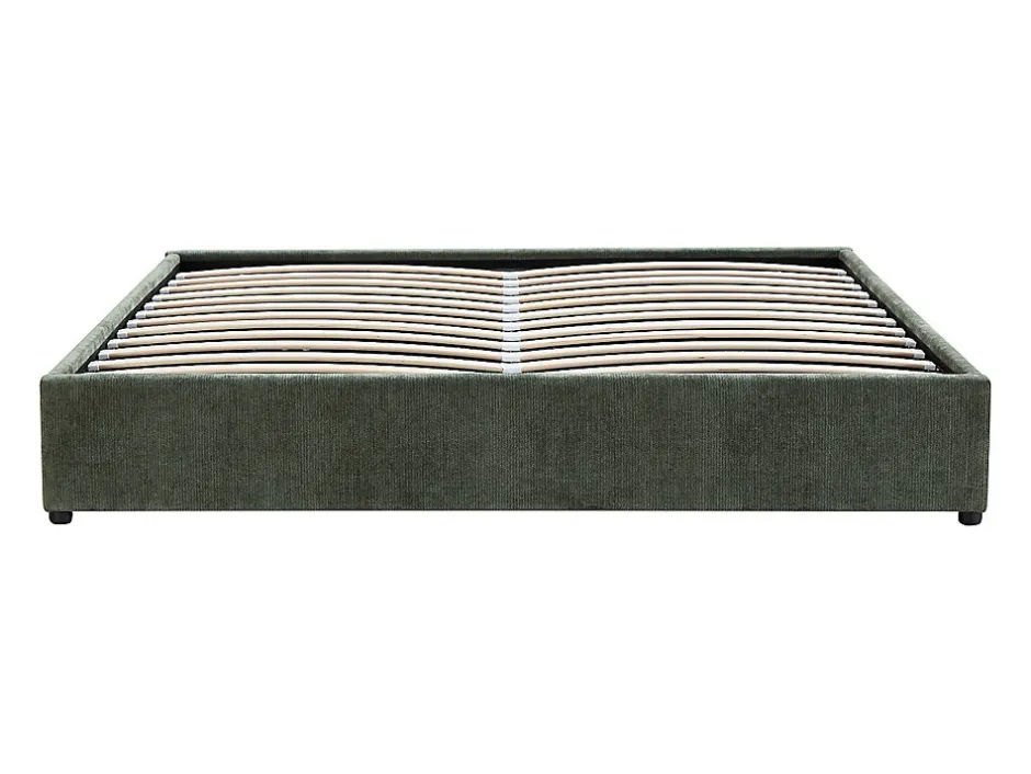 Vente-unique Sommier coffre 160 x 200 cm en tissu texturé - Vert - FIRMEO de YSMÉE