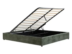 Vente-unique Sommier coffre 160 x 200 cm en tissu texturé - Vert - FIRMEO de YSMÉE