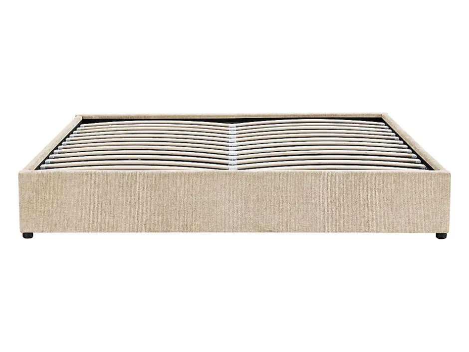 Vente-unique Sommier coffre 160 x 200 cm en tissu texturé - Beige - FIRMEO de YSMÉE Discount