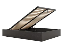 Vente-unique Sommier coffre 140 x 190 cm en tissu - Gris anthracite - PONTOS de YSMÉE Hot