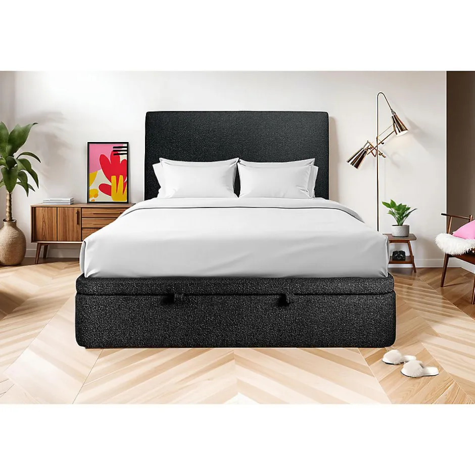 Sommeil De Plomb Sommier Coffre Bouclette Noir 180x200 H39cm