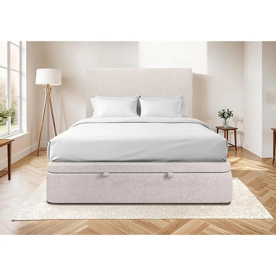 Sommeil De Plomb Sommier Coffre Tissu Beige clair 160x200 H39cm Sale