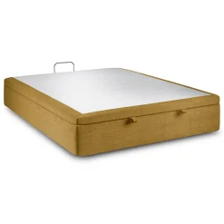 Sommeil De Plomb Sommier Coffre Tissu Jaune 140x190 H39cm