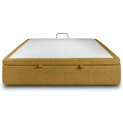 Sommeil De Plomb Sommier Coffre Tissu Jaune 140x190 H39cm