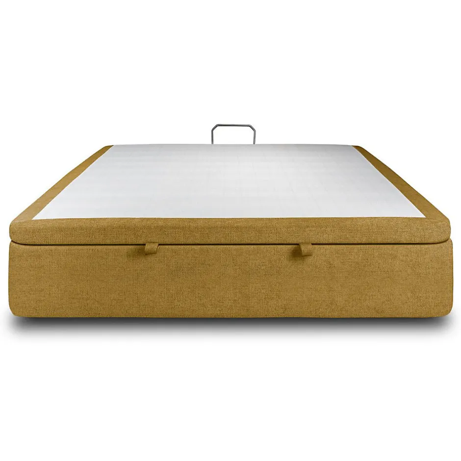 Sommeil De Plomb Sommier Coffre Tissu Jaune 140x200 H39cm
