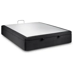 Sommeil De Plomb Sommier Coffre Tissu Noir 200x200 H39cm