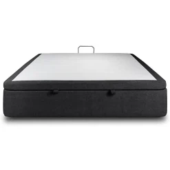 Sommeil De Plomb Sommier Coffre Tissu Noir 200x200 H39cm