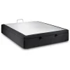 Sommeil De Plomb Sommier Coffre Tissu Noir 160x200 H39cm