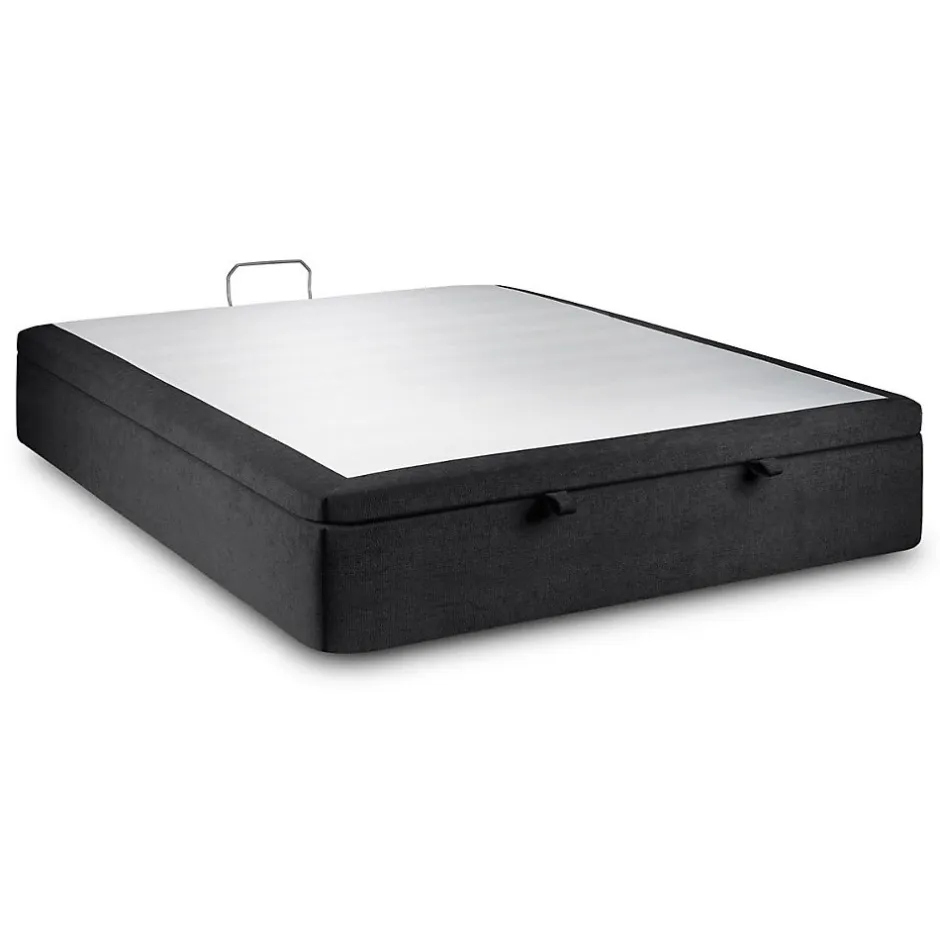 Sommeil De Plomb Sommier Coffre Tissu Noir 160x200 H39cm