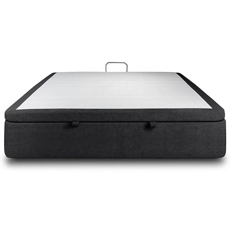Sommeil De Plomb Sommier Coffre Tissu Noir 160x200 H39cm