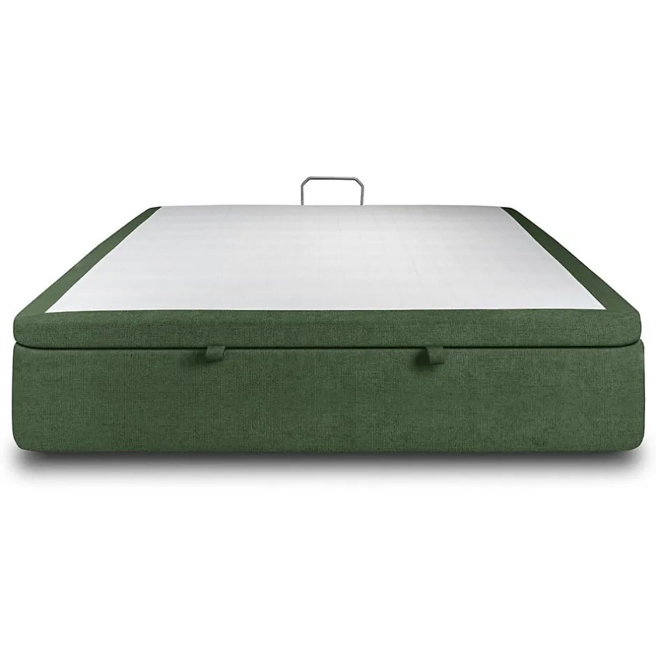 Sommeil De Plomb Sommier Coffre Tissu Vert 160x200 H39cm
