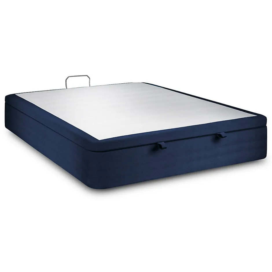 Sommeil De Plomb Sommier Coffre Velours Bleu 200x200 H39cm