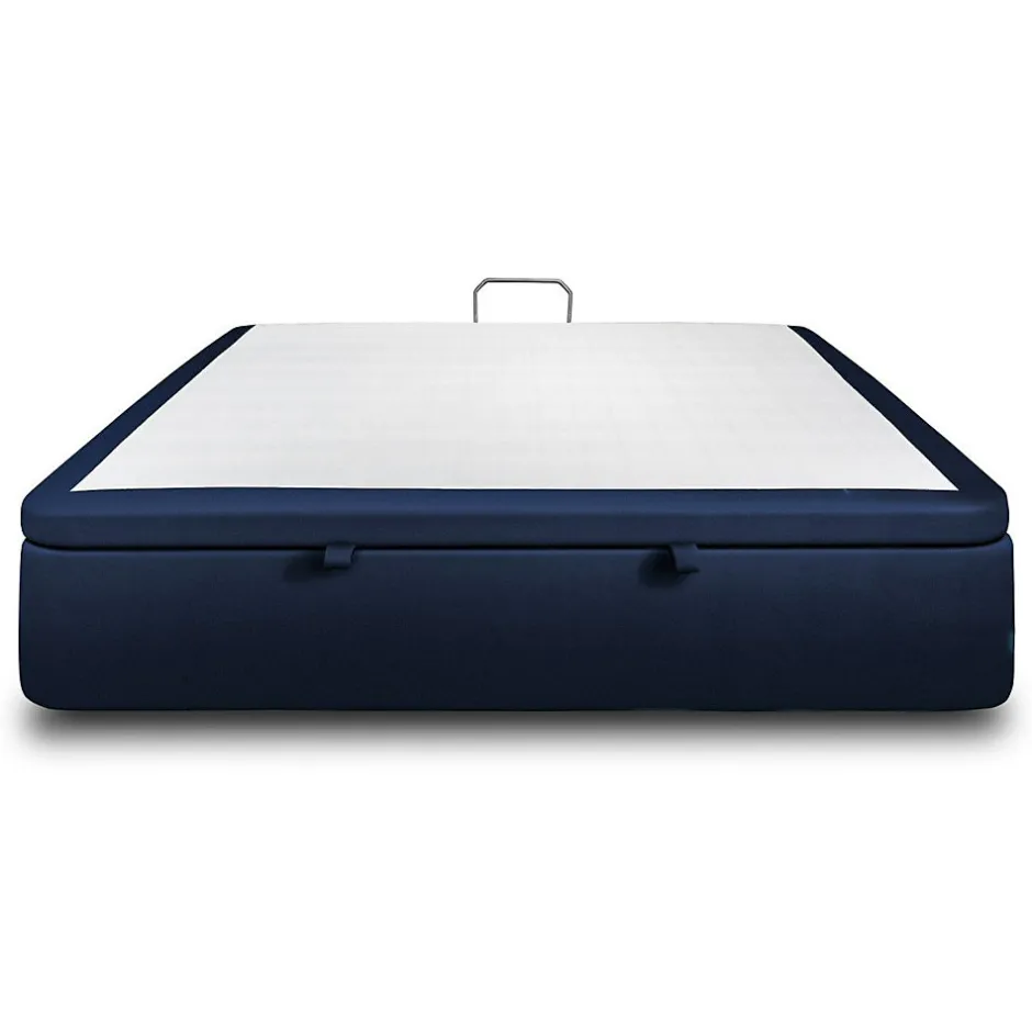 Sommeil De Plomb Sommier Coffre Velours Bleu 200x200 H39cm