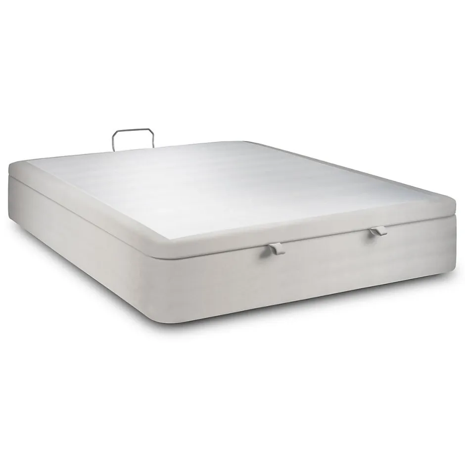 Sommeil De Plomb Sommier Coffre Velours Gris clair 180x200 H39cm
